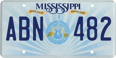 MS license plate ABN482