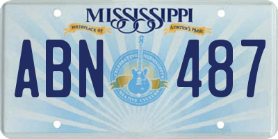 MS license plate ABN487