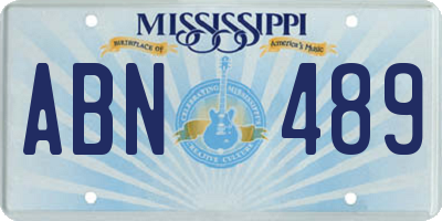 MS license plate ABN489