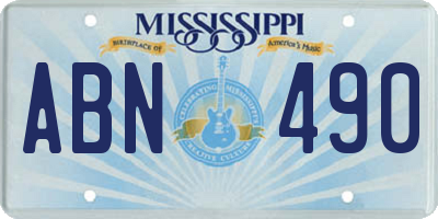 MS license plate ABN490