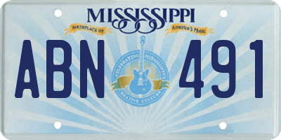 MS license plate ABN491