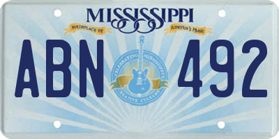 MS license plate ABN492