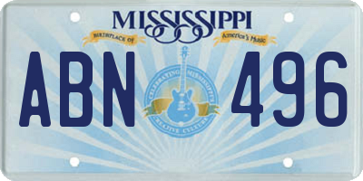 MS license plate ABN496