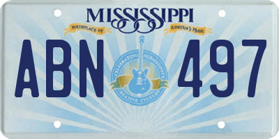 MS license plate ABN497