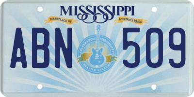 MS license plate ABN509