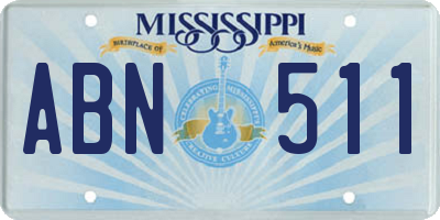 MS license plate ABN511