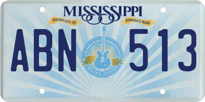 MS license plate ABN513