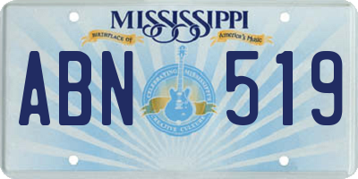 MS license plate ABN519