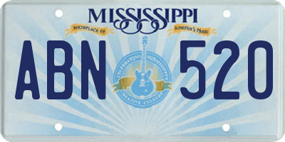 MS license plate ABN520