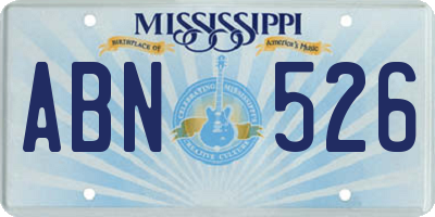 MS license plate ABN526