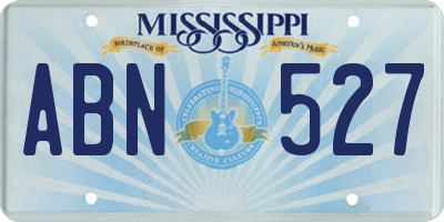 MS license plate ABN527