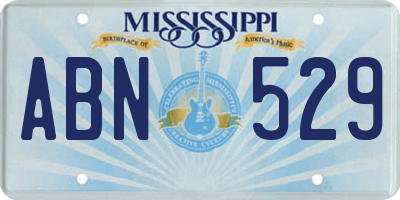 MS license plate ABN529