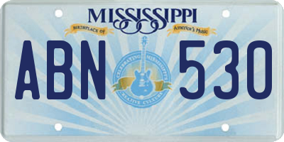 MS license plate ABN530