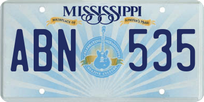 MS license plate ABN535