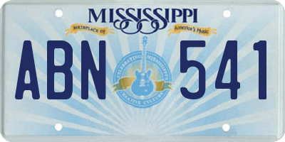 MS license plate ABN541