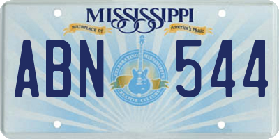 MS license plate ABN544