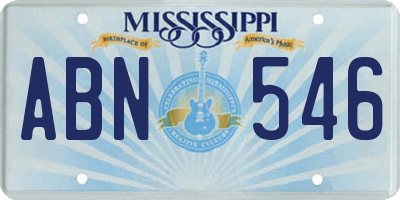 MS license plate ABN546