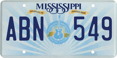 MS license plate ABN549