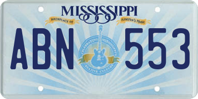 MS license plate ABN553