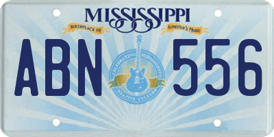 MS license plate ABN556