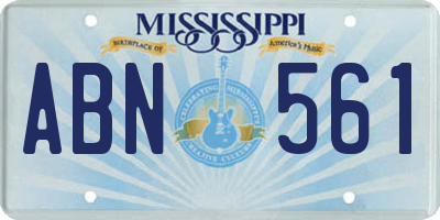 MS license plate ABN561