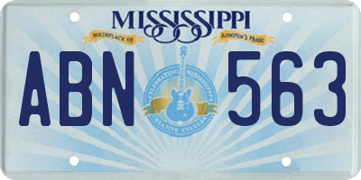 MS license plate ABN563