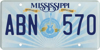 MS license plate ABN570