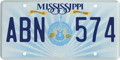 MS license plate ABN574