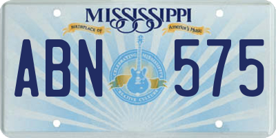 MS license plate ABN575