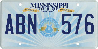 MS license plate ABN576