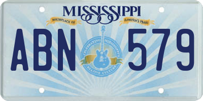 MS license plate ABN579