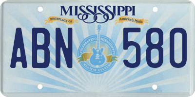 MS license plate ABN580