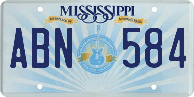 MS license plate ABN584