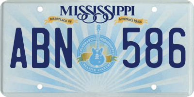 MS license plate ABN586