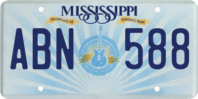 MS license plate ABN588