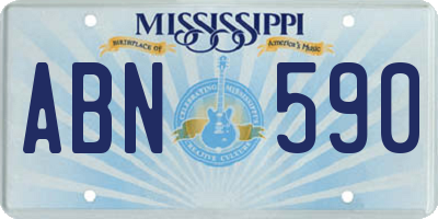 MS license plate ABN590