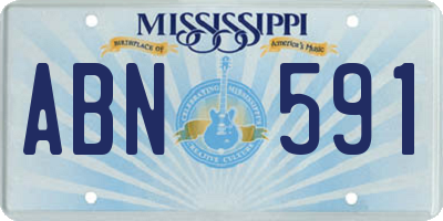 MS license plate ABN591