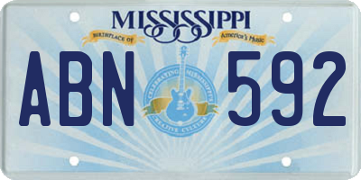 MS license plate ABN592