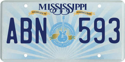 MS license plate ABN593