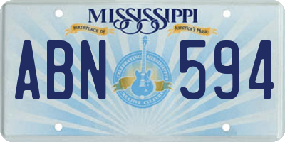 MS license plate ABN594