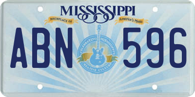 MS license plate ABN596