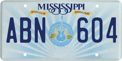 MS license plate ABN604