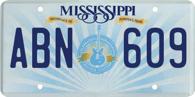 MS license plate ABN609