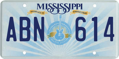 MS license plate ABN614