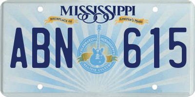 MS license plate ABN615