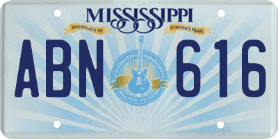 MS license plate ABN616