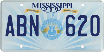 MS license plate ABN620