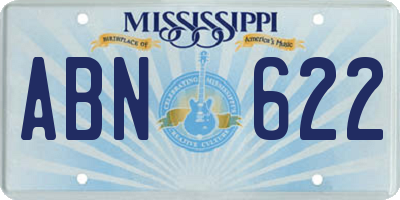 MS license plate ABN622