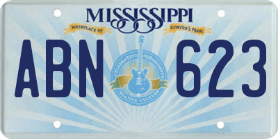 MS license plate ABN623