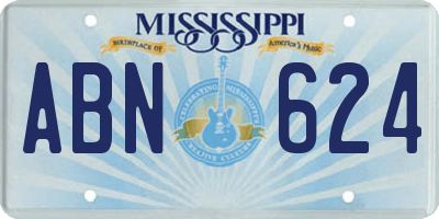 MS license plate ABN624